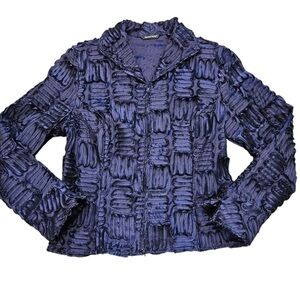 Samuel Dong Textured Purple-blue color Blazer